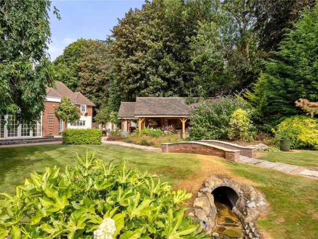 A stream is one of the garden's features.
