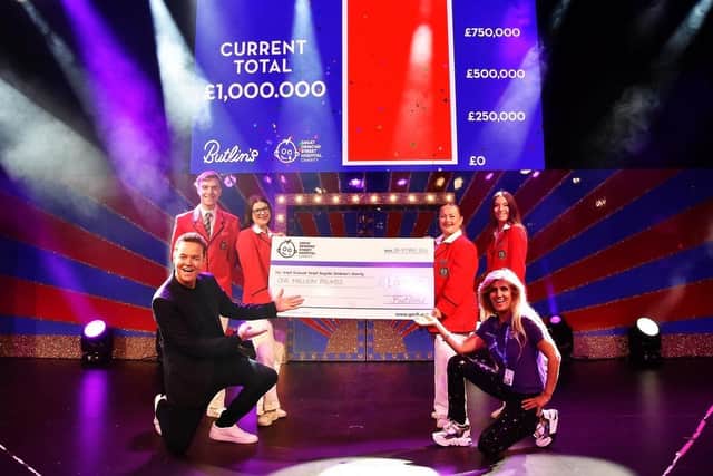 The presentation  to GOSH Charity Ambassador Farah Idris took place at Butlin’s Skegness as part of Stephen Mulhern’s headline show.