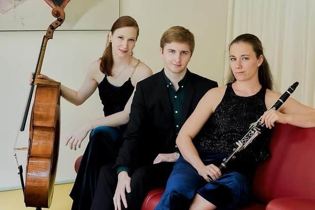 The Delphine Trio, Jobine Siekman (cello), Roelof Temmingh (piano) and Magdalenna Krstevska (clarinet), who will be replaced for the Louth concert by Kenny Keppel.
