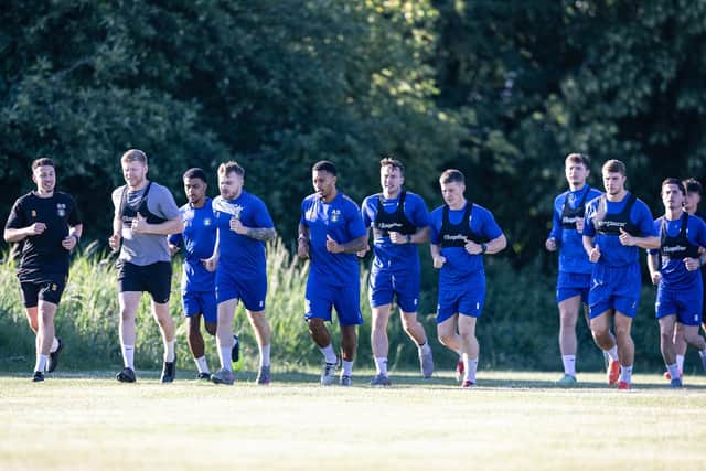 Trinity's players are put through their paces in pre-season training. Photo by Sean Cook, Foxby Media.