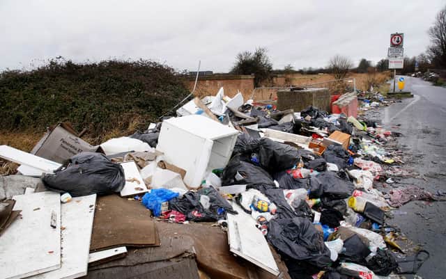 File photo dated 04/02/22 of a view of a fly-tipping site near Erith in Kent. Fly-tippers escape any penalty for illegally dumping their rubbish in Scotland almost 99% of the time, new freedom of information data suggests. There were 207,960 reports of rubbish being dumped between 2019/20 and 2021/22, but the Scottish Liberal Democrats said just 2,467 fines were handed out. FIIssue date: Wednesday December 28, 2022.