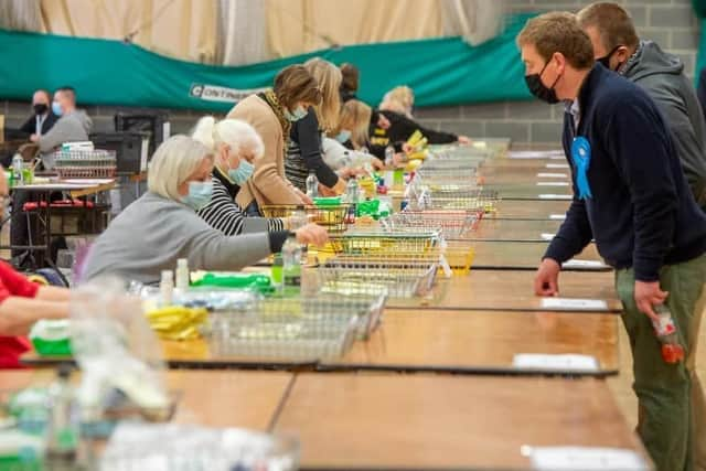 The count at the 2021 Lincolnshire County Council elections at the Meridian Leisure Centre in Louth..