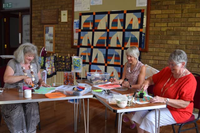 Contemporary textiles by Dreda Farmer, Annabel Groom, Hilary Proctor.