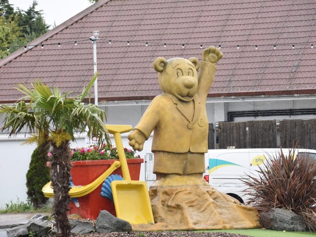 A welcoming sight at the gates of Butlin's in Skegness for eager job hunters.