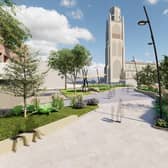 How the old run-down brownfield site between the footbridge, former Job Centre and vacant B&M Store could look after it has been transformed.