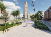 How the old run-down brownfield site between the footbridge, former Job Centre and vacant B&M Store could look after it has been transformed.