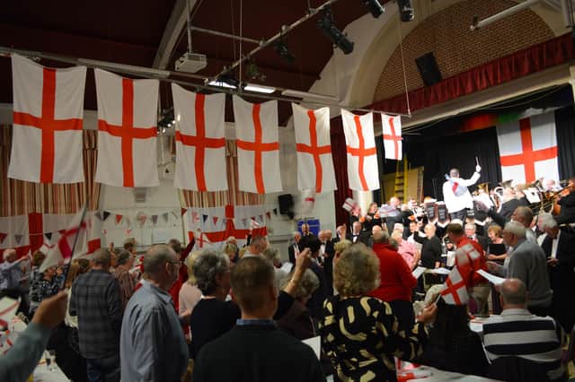 Caistor Town Hall was resplendent in red and white