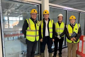Aeneas Richardson of Magna Vitae, Chris Baron of Connected Coast, Sean Nolan of Alliance Leisure, and Coun Richard Fry, Portfolio Holder for Finance at ELDC at the new centre.