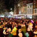 Smiles from the crowd as the Christmas lights are officially switched on in Boston.