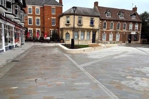 The new look Sleaford Market Place revealed. Photo: NKDC