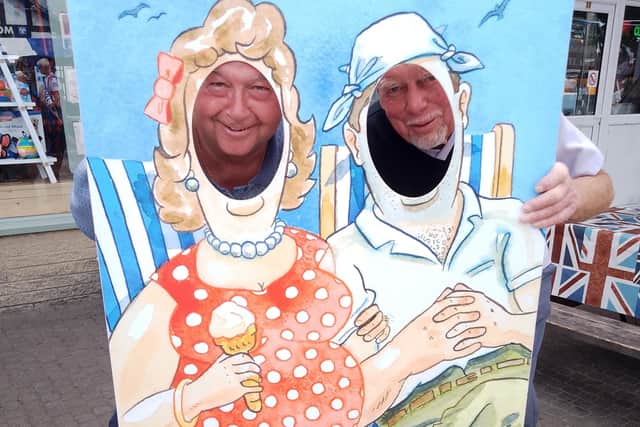 Phil Ledger and Arthur Pearce enjoying the Vintage on Sea festival. Photo Lindy Taylor.