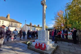 Around 40 people gathered at the war memorial