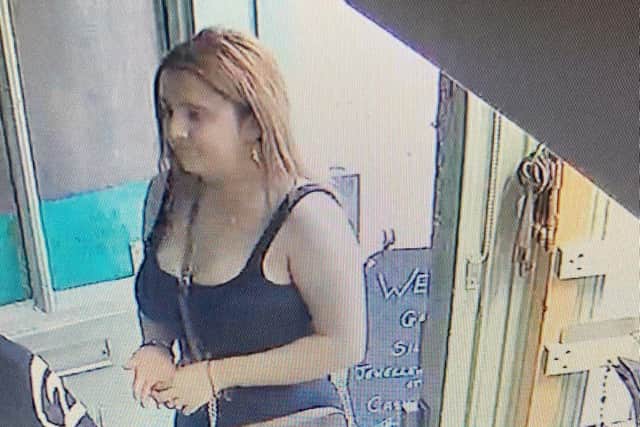 Police would like to speak to this woman in connection with a theft in Spilsby.
