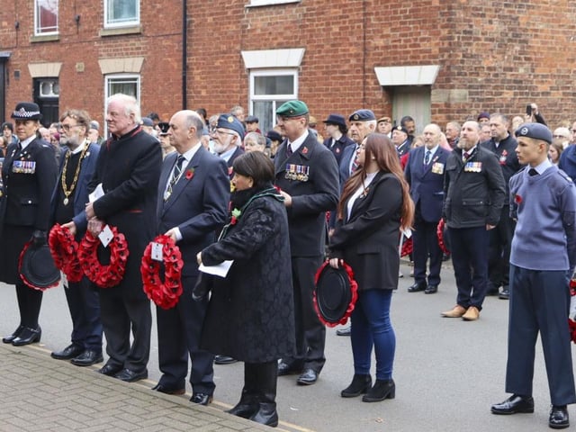 Civic leaders on Remembrance Sunday at Market Rasen.Photo: Hayley Sampson