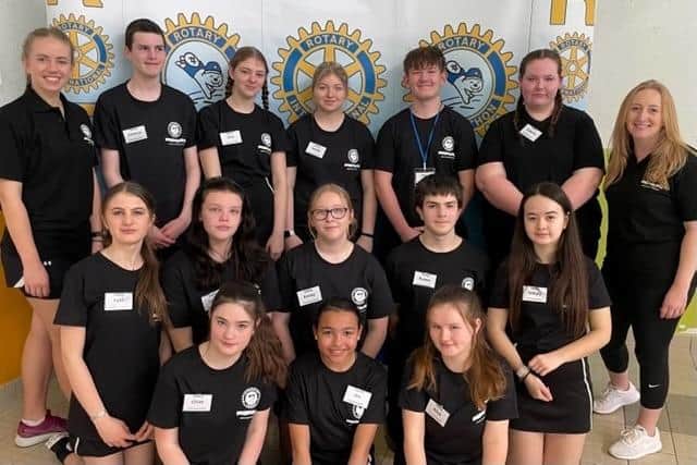 Some of the Sir William Robertson Academy students and staff who took part in the Rotary Club Swimarathon.