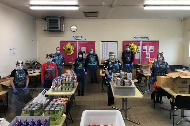 Hampers were delivered to families