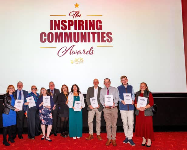 Inspiring Communities Award winners with Acis Group chief executive Greg Bacon and Evolution and Impact manager Kizzy Helgesen