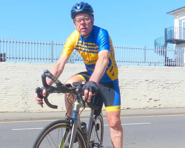 Aegir's Trevor Halstead at the Tyneside Vagabonds 100-mile Time Trial.