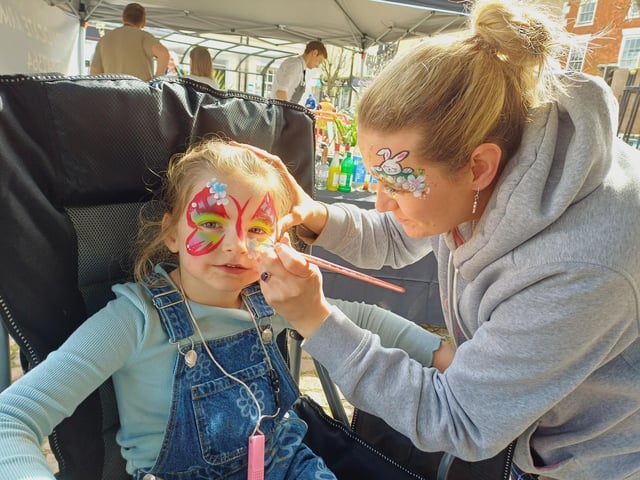 Evie Buttery (5) was one of the many children who had their face painted by Fiona from Wow Factor Facepainting Lincoln