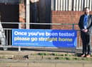 Coun Matt Boles outside Gainsborough's coronavirus test centre