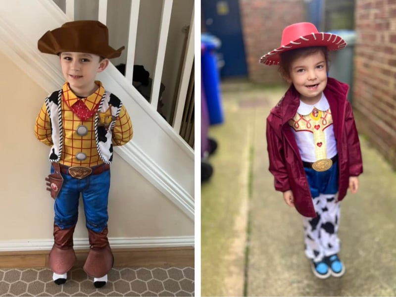 Elvy Gilbert, five, as Woody; and Paisley-Mae Bakewell, five, as Jessie.