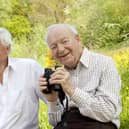 Trust founder Ted Smith (right) with David Attenborough. Credit: Tom Marshall_Lincolnshire Wildlife Trust