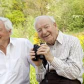 Trust founder Ted Smith (right) with David Attenborough. Credit: Tom Marshall_Lincolnshire Wildlife Trust