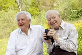 Trust founder Ted Smith (right) with David Attenborough. Credit: Tom Marshall_Lincolnshire Wildlife Trust