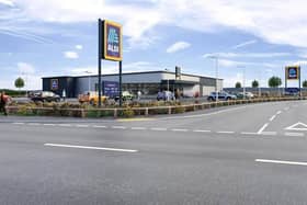 A computer-generated image of how the original, planned Aldi superstore in Horncastle might have looked.