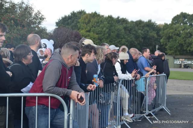 A section of the crowd as they watch the impressive feat taking place.