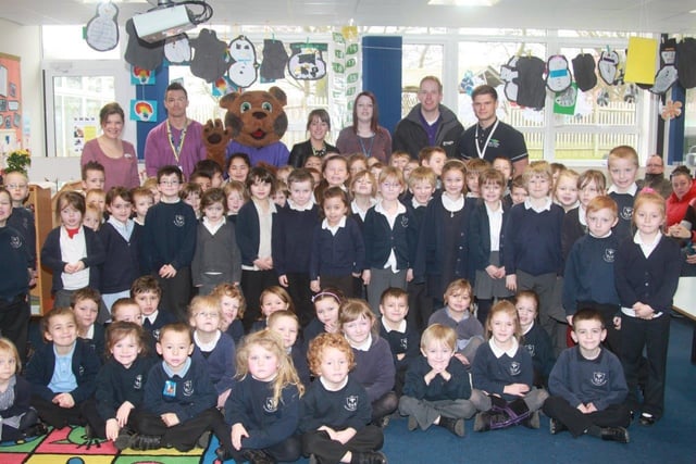 Pupils at Wainfleet Magdalen CofE Primary School are pictured 10 years ago during a 'healthy eating day'. Rob Hammond, of Lincs FM, went into the school to support the staff and pupils for its ‘Superkids’ health and fitness programme.