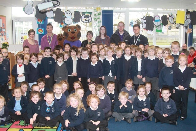 Pupils at Wainfleet Magdalen CofE Primary School are pictured 10 years ago during a 'healthy eating day'. Rob Hammond, of Lincs FM, went into the school to support the staff and pupils for its ‘Superkids’ health and fitness programme.