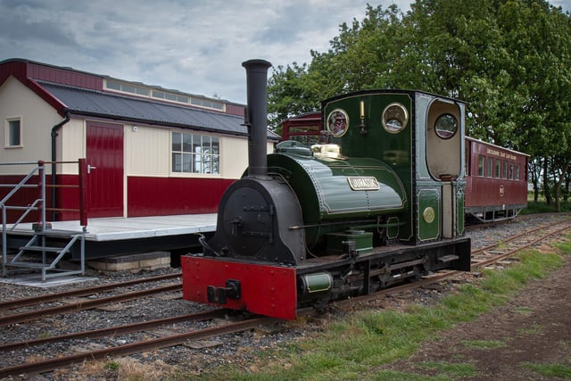 The LCLR’s 1903-vintage steam engine Jurassic runs round its carriages at Seathorne Bank. Photo: Dave Enefer/LCLR