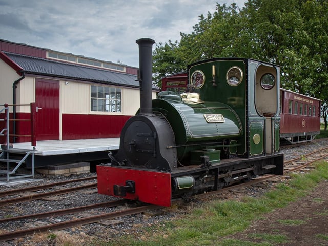 The LCLR’s 1903-vintage steam engine Jurassic runs round its carriages at Seathorne Bank. Photo: Dave Enefer/LCLR