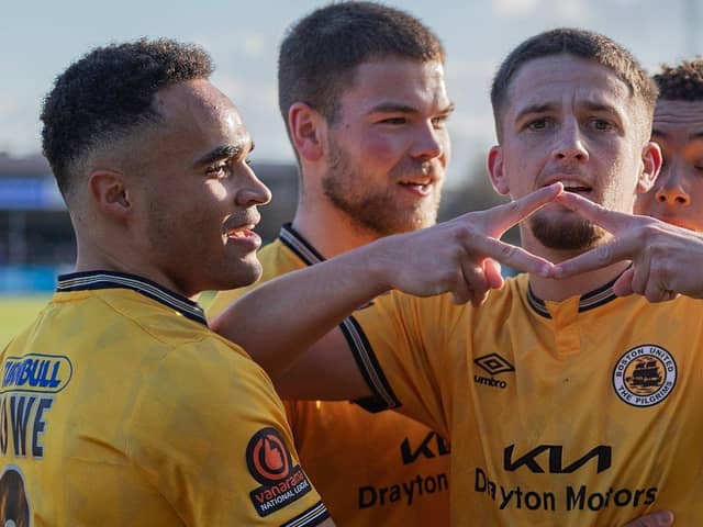 Boston United were pegged back to a 2-2 draw at Blyth Spartans. Pic: Lee Keuneke.