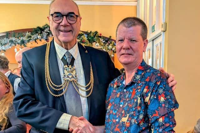 Cllr Barrie Pierpoint with Patrick Melaugh of the King's Arms