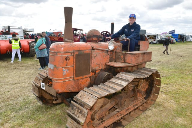 Laura Crowder of Lincoln with a VFA Crawler, owned by Michael Bowens of Boston
