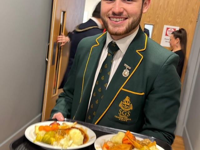 Volunteers from Skegness Grammar School helped serve the meals.