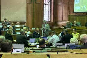 Coun Martin Hill delivering the budget for 2025/26. Photo: James Turner