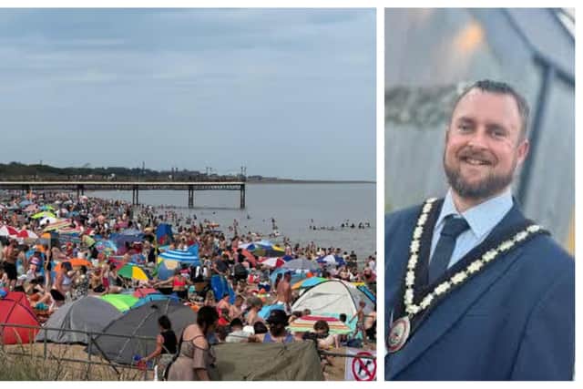 Skegness Mayor Coun Dan Kirk is urging visitors to take their rubbish home ahead of busy Bank Holiday.