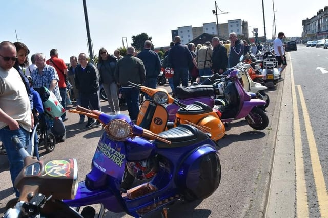 Skegness Scooter Rally attracted a lot of attention along the seafront.