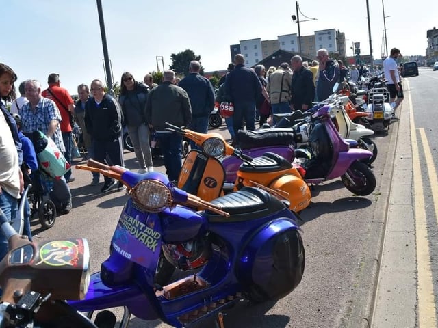 Skegness Scooter Rally attracted a lot of attention along the seafront.