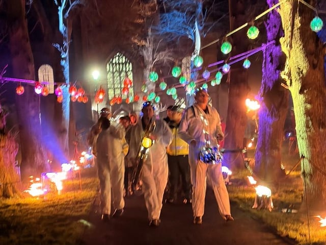 Performers at Gainsborough's Illuminate Festival
