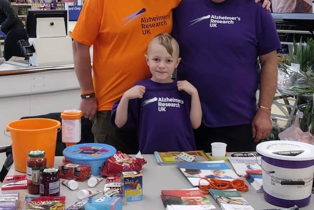 Steve Metcalf, left, with his trek pal Steve Boryszczuk and his grandson Silas