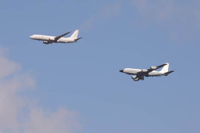 The Coronation flypast rehearsal began at 2.30pm.