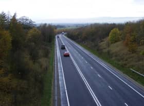 The A17 at Leadenham, looking west towards Beckingham.