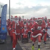 And they are off! Santa's in last year's run in Skegness.