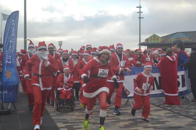 And they are off! Santa's in last year's run in Skegness.