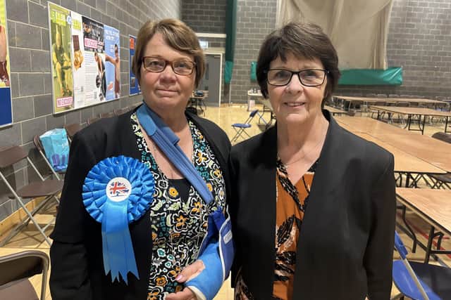 Conservatives Wendy Bowkett [left] and Patricia Bradwell [right]. Photo: James Turner