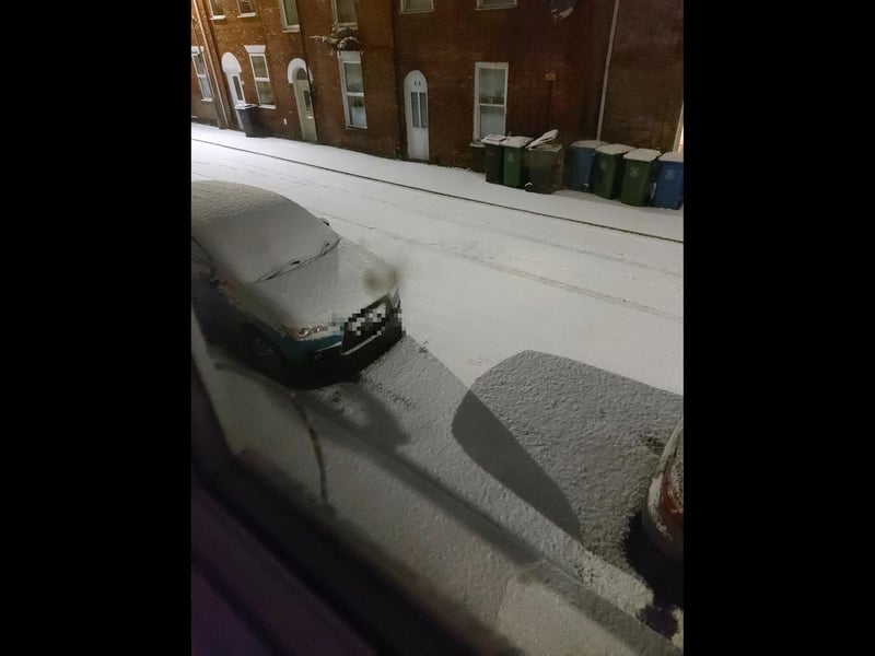 Suzanne Morrell's view of Red Lion Street, Boston, this morning.